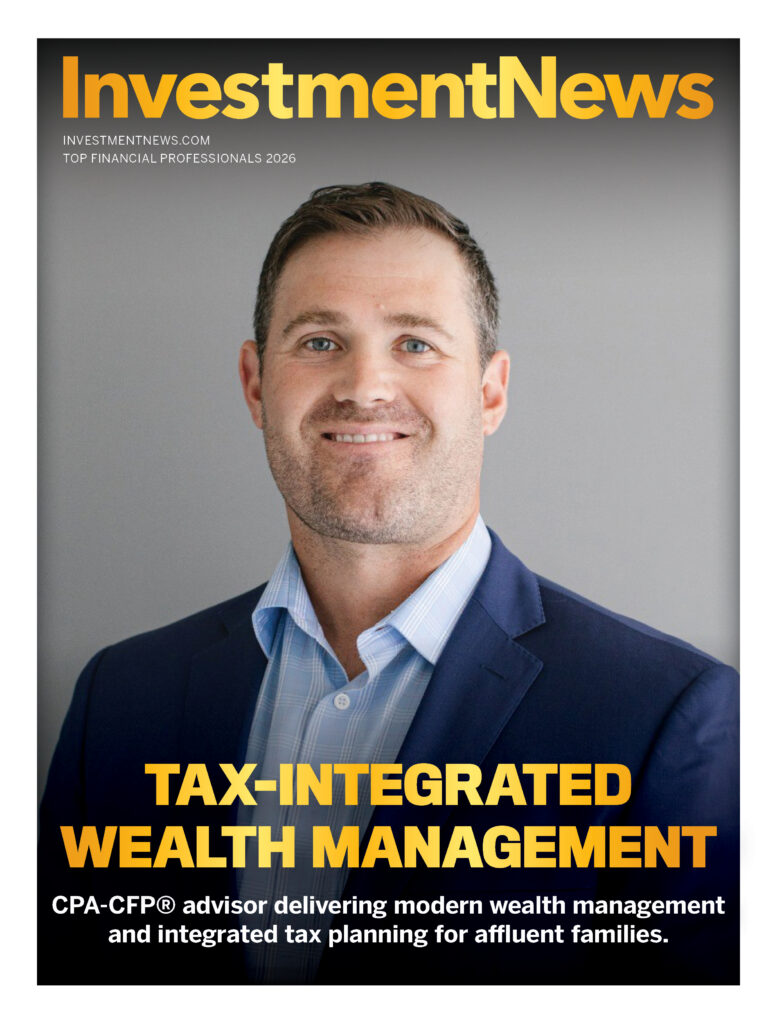 InvestmentNEWS Magazine cover of Trevor Scotto with InvestmentNews seal